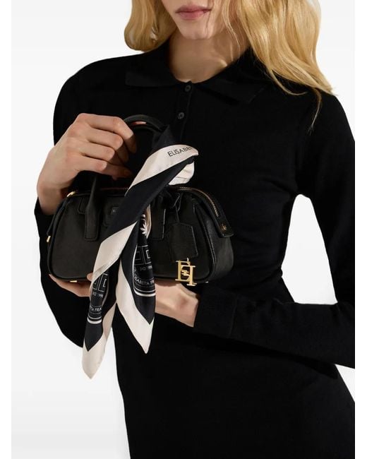 Elisabetta Franchi Silk Scarf in Black | Lyst