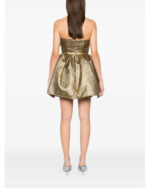 Self-Portrait Brown Metallic Mini Dress