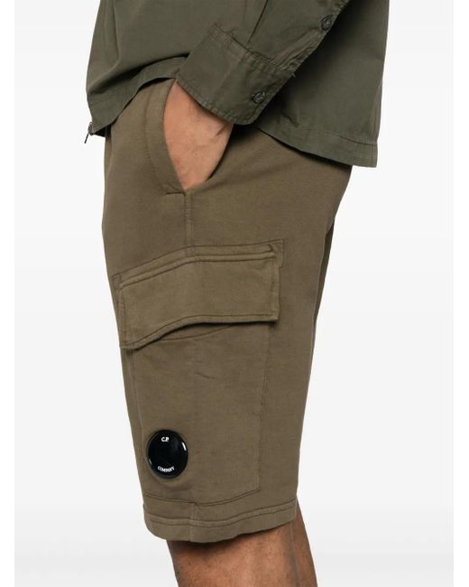 C P Company Green Cargo Bermuda Shorts for men