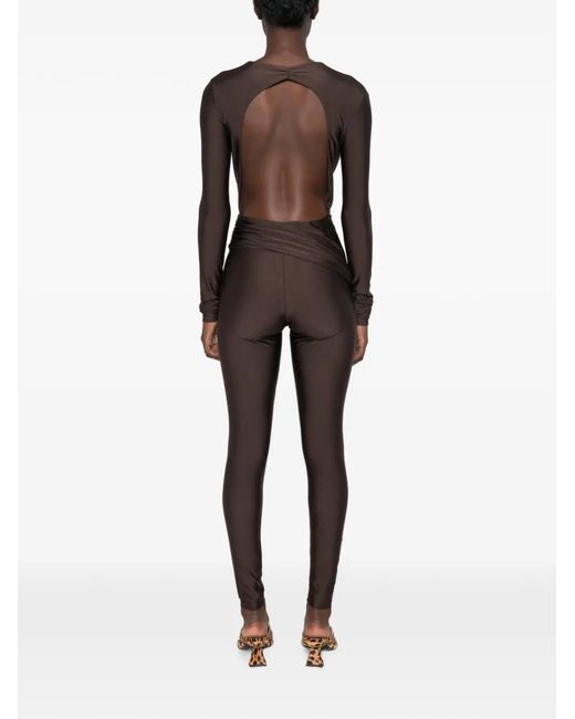 ANDAMANE Brown Zelda V-Neck Jumpsuit