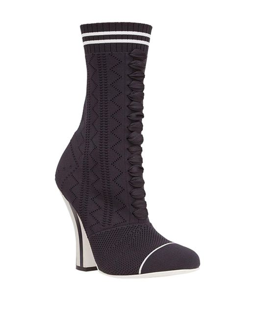 fendi black and white boots