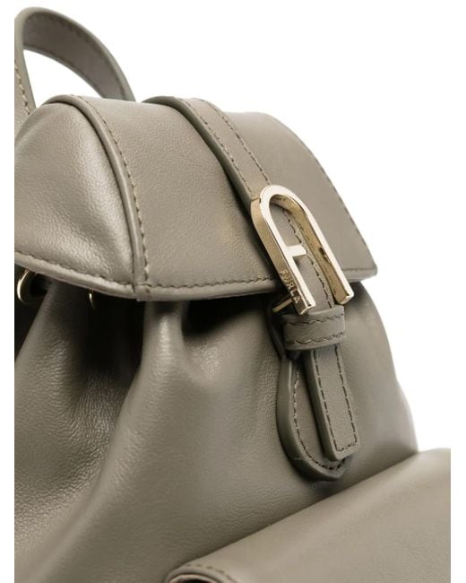 Furla ロゴバックル バックパック Gray