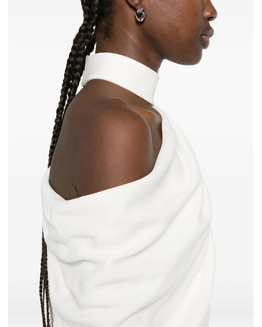 Elie Saab White Cady Sleeveless Jumpsuit