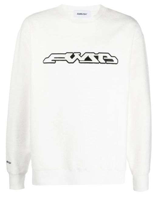Ambush White Logo-Print Long Sleeves Sweatshirt