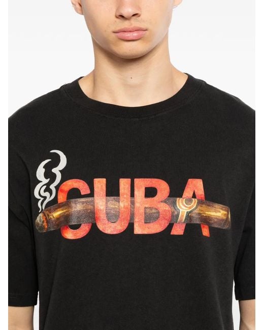 Melt Black Graphic-Print T-Shirt for men