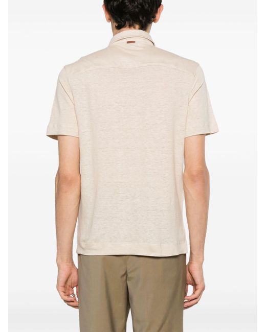 Zegna Natural Linen Polo Shirt for men
