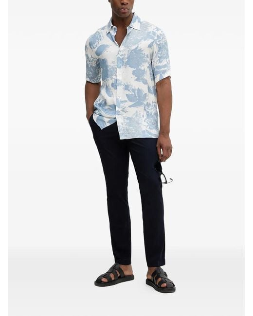 Hackett Blue Button-Fastening Trousers for men