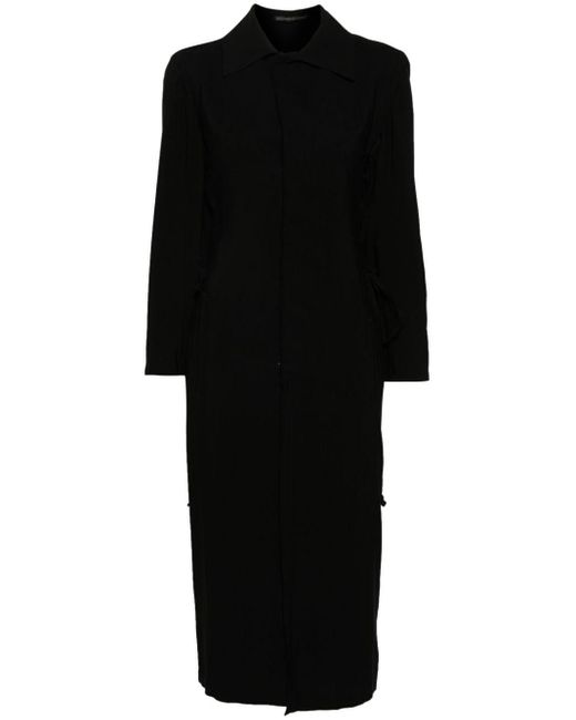 Yohji Yamamoto Black Midi Shirt Dress