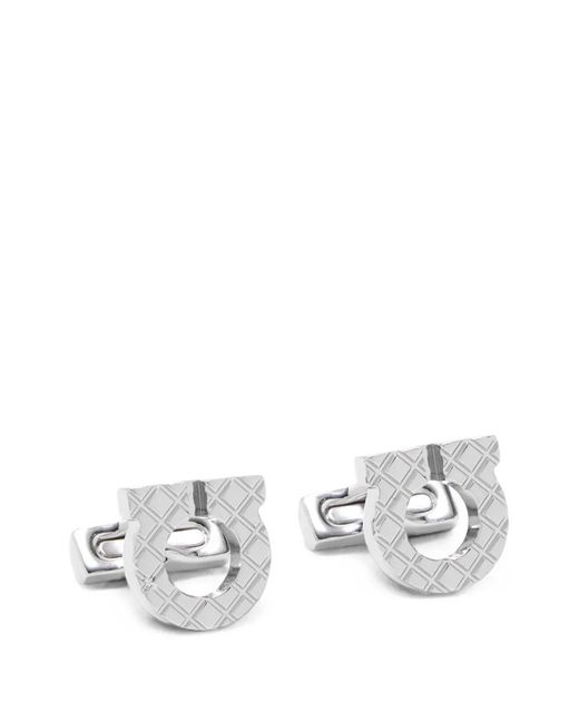 Ferragamo White Gancini Cufflinks for men