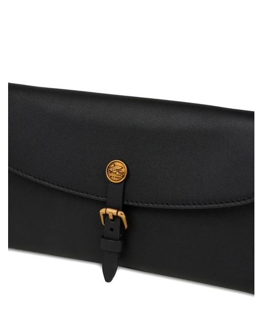 Etro White Leather Pony Wallet With Shoulder Strap