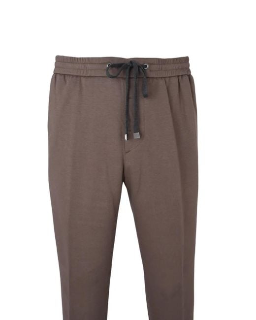 Peserico Gray Drawstring Trousers for men