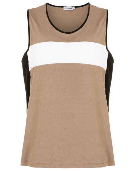 Amir Slama Brown Colour-Block Tank Top for men