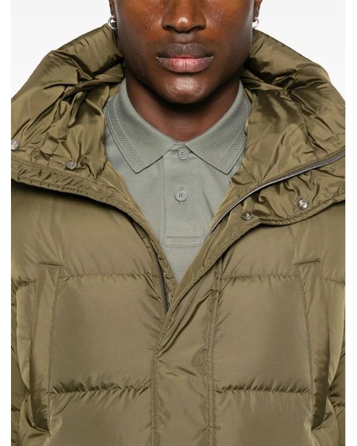 Herno Green Hooded Puffer Jacket for men