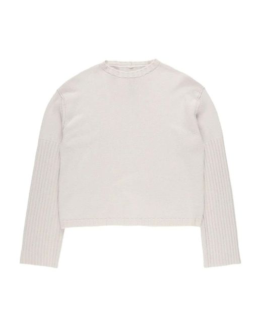Rick Owens Kasjmier Trui Met Ronde Hals in het White voor heren