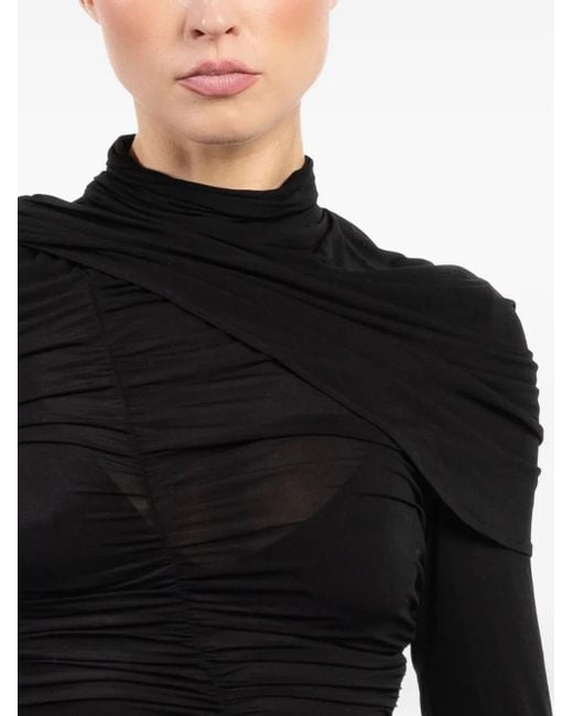 Magda Butrym Black Draped Ruched Top