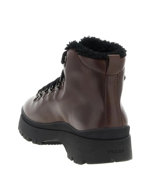 Bottines Brixen 40 Mm À Plaque Logo Prada pour homme en coloris Brown