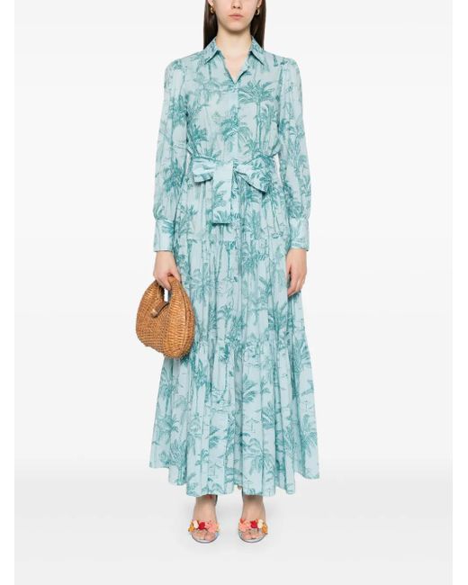 Mc2 Saint Barth Blue Jensen Maxi Dress