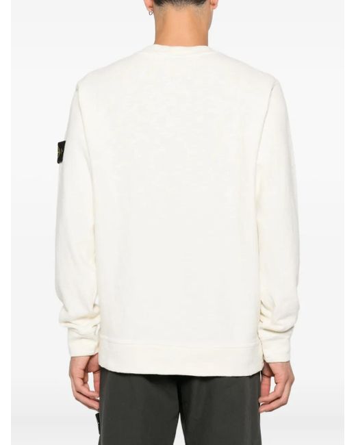 Maglione 6100053 Con Tasca Applicata di Stone Island in White da Uomo