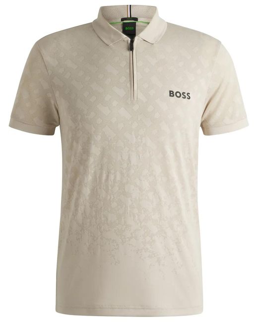 Boss Natural Polo À Motif Monogrammé for men