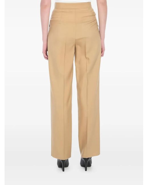 Max Mara Broek Met Geplooide Voorkant in het Natural