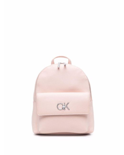 Mochila con placa del logo Calvin Klein de color Rosa - Lyst