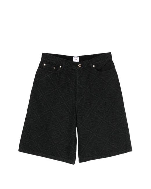 Casablanca Black Short En Jean Monogrammé for men
