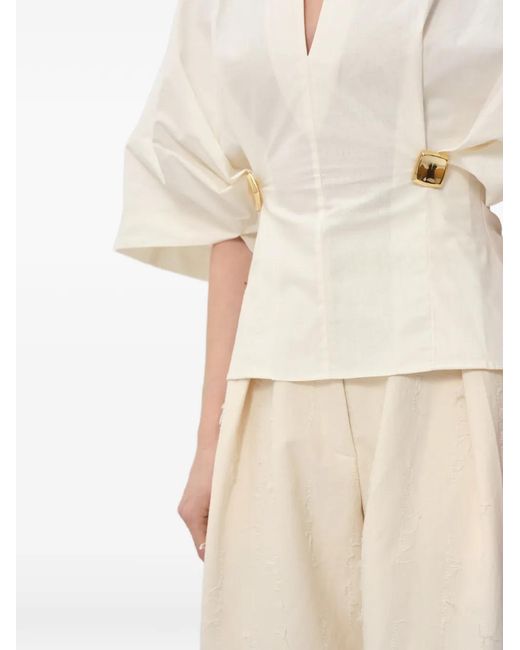 Concepto Natural Haze V-Neck Blouse