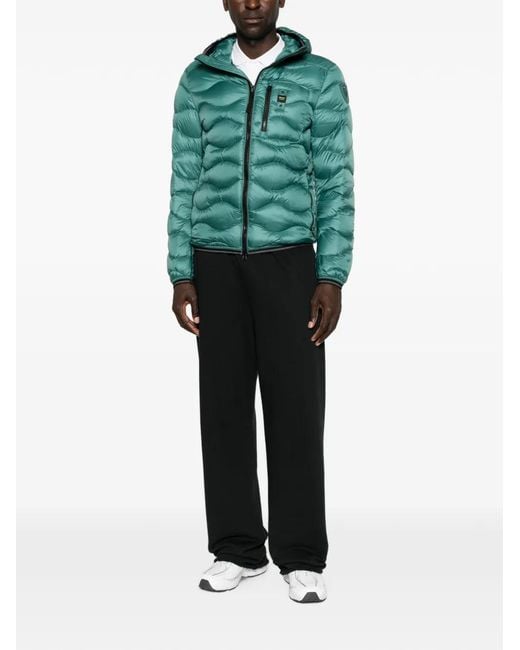 Blauer Green Quilted Hooded Jacket for men