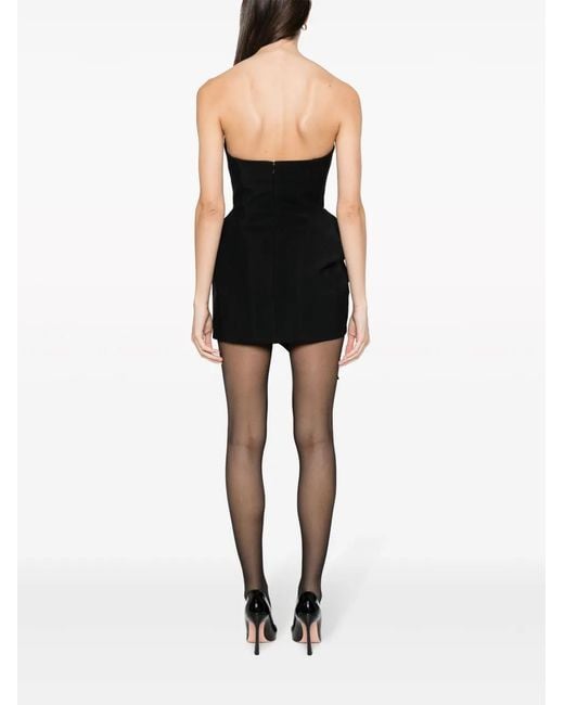 Mugler Black Draped Asymmetric Minidress