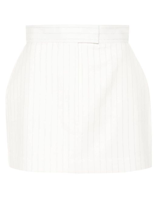 Alex Perry White Pinstripe-pattern Mini Skirt