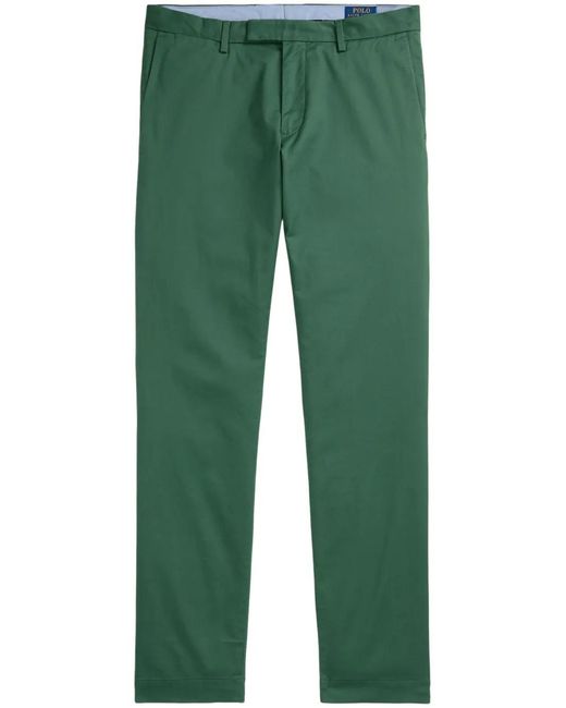 Polo Ralph Lauren Green Cotton Tapered Trousers for men