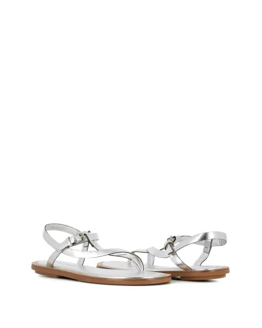 Roberto Del Carlo White Sandalen mit Knöchelriemen