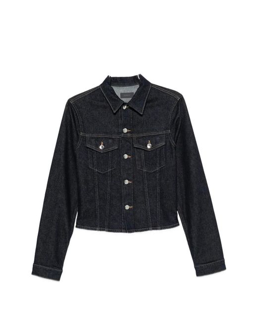 Haikure Black Button-Fastening Denim Jacket