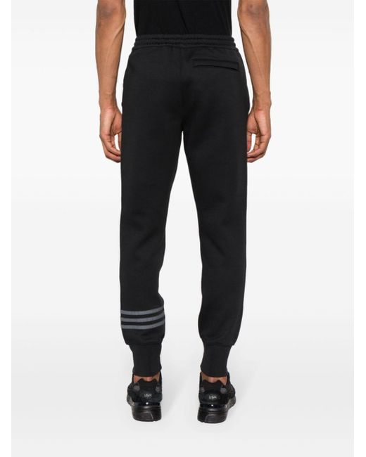 Adidas Black Logo-embroidered Track Pants for men