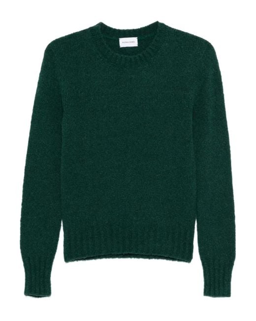 Scaglione Green Rundhals-Pullover Mit Puffärmeln