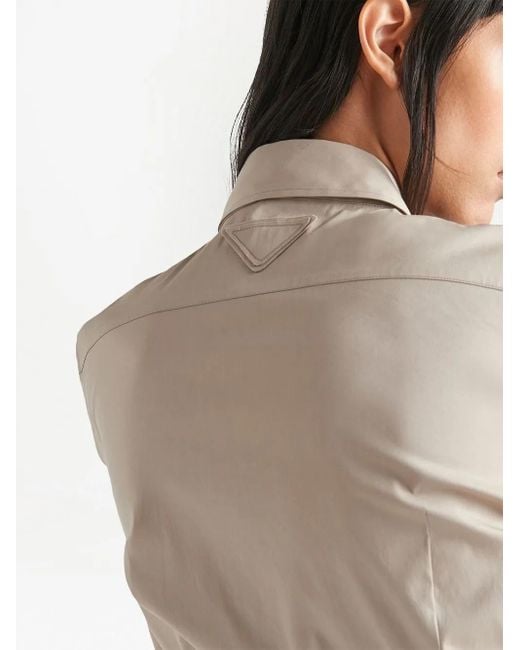 Prada Popeline Blouse in het Natural