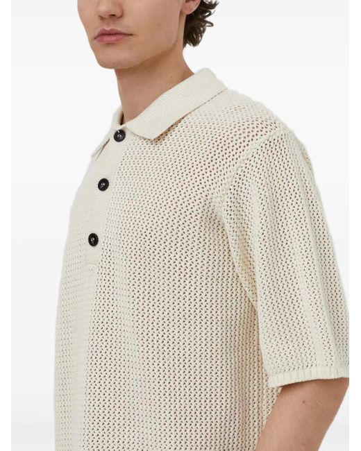 Won Hundred Gray Button-Fastening Polo Shirt for men