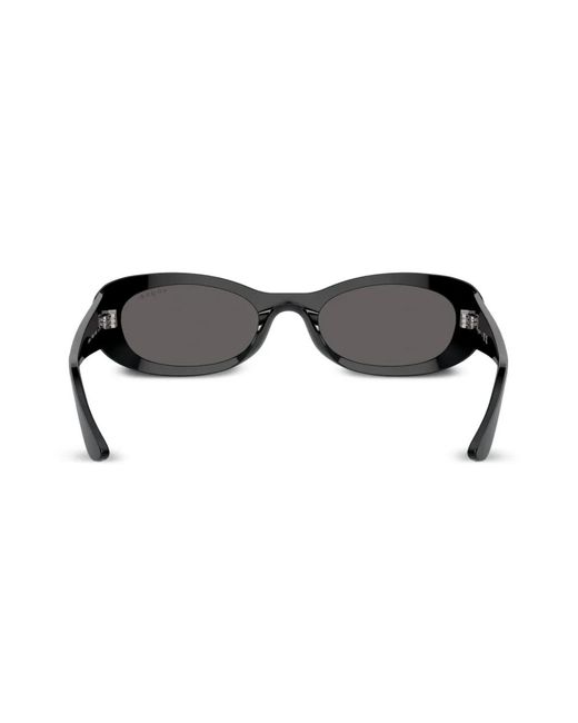Vogue Eyewear Black Logo-Print Oval-Frame Sunglasses