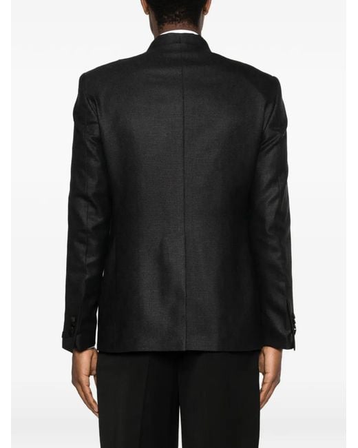 Tagliatore Black Alex Satin-Trim Blazer for men