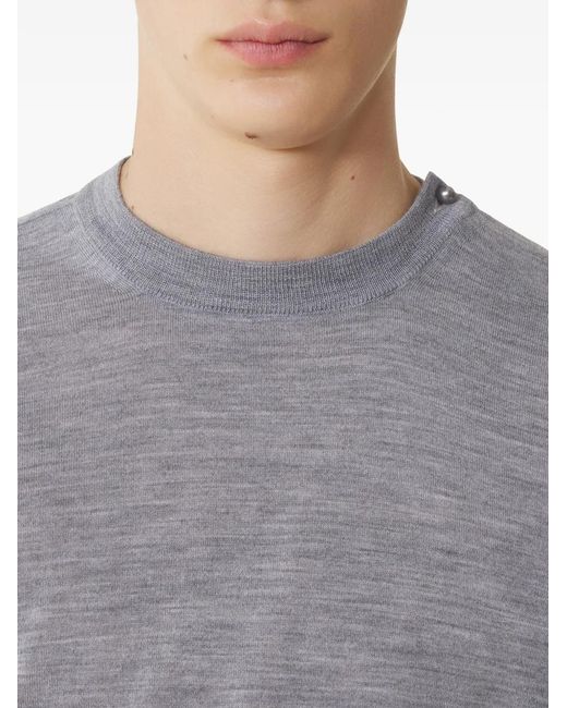 Lanvin Gray Crew-Neck Pullover for men