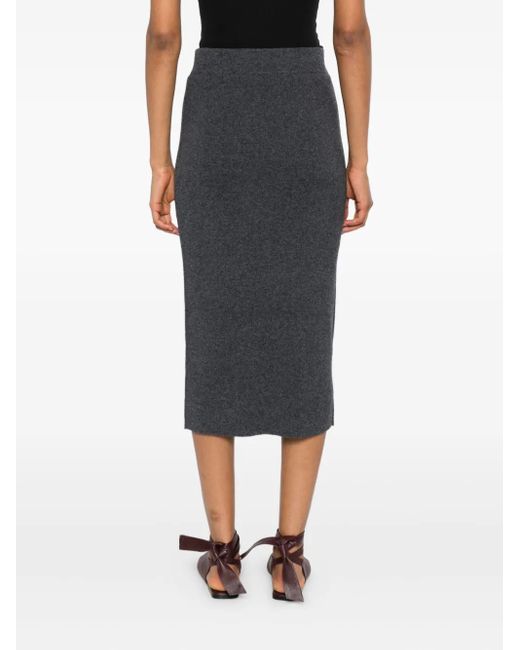 Philo-Sofie Cashmere Gray Mélange-Effect Pencil Skirt