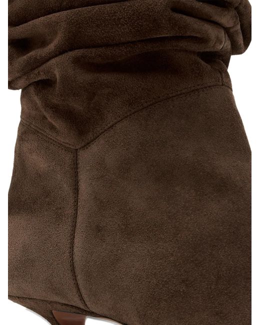 AMINA MUADDI Brown Jamie 25 Gathered Pointed Boots