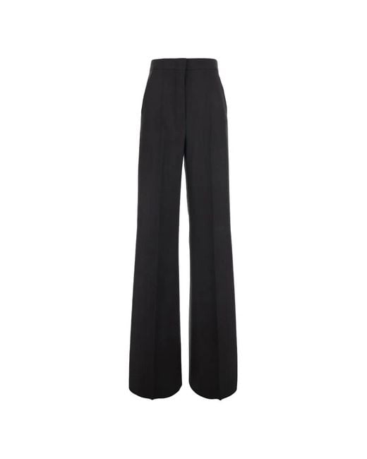 Max Mara Black Pressed-Crease Wide-Leg Tailored Trousers