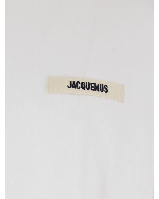 Jacquemus White Logo-Patch T-Shirt for men