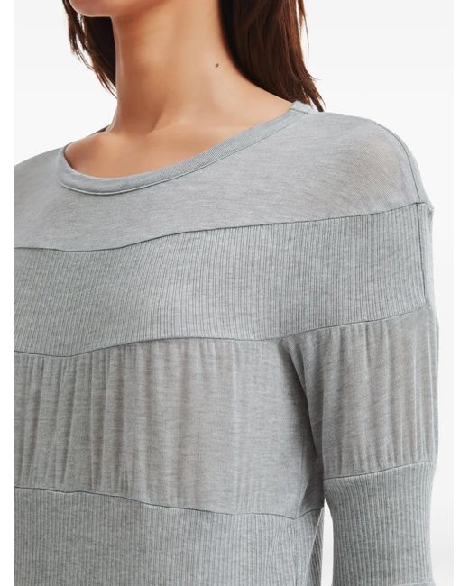 Y's Yohji Yamamoto Gray Ribbed-Knit Panelled Sweater