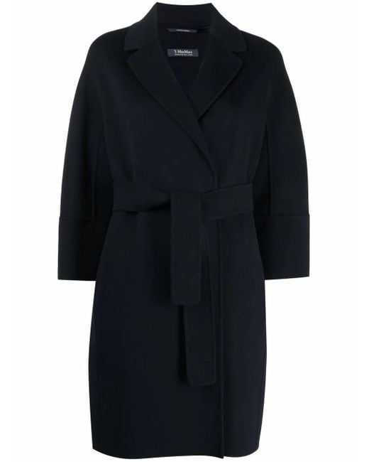 Max Mara Black Mantel Mit Fallendem Revers