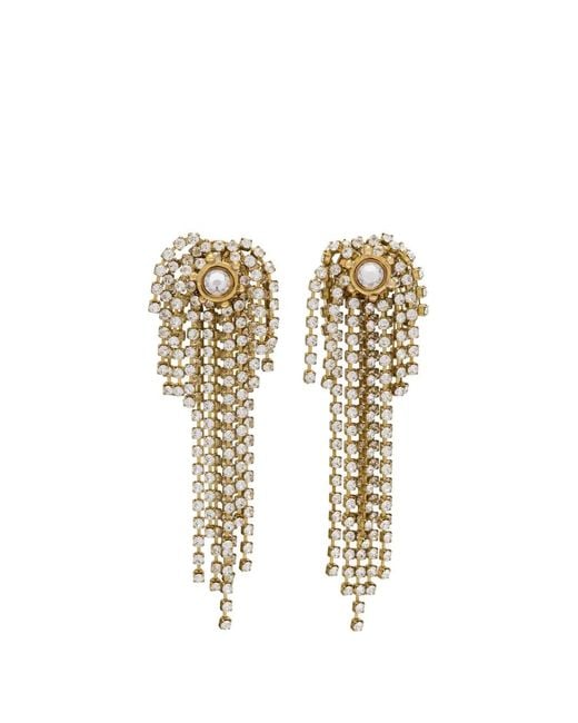 Ulla Johnson Metallic Crystal-Embellished Chandelier Earrings