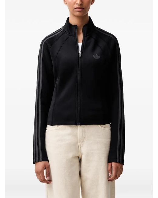 Adidas Black Logo-Print Track Jacket