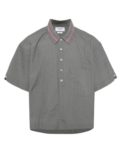 Thom Browne Gray Rwb-stripe Striped Shirt for men
