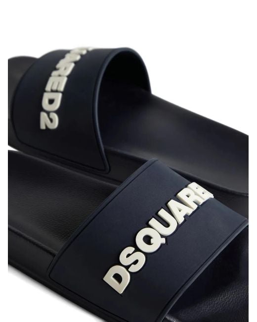 DSquared² Pantoletten mit Logo-Prägung in Blue für Herren